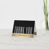 Elegante minimale typografie zwart wit & goud bedankkaart (Voorkant)