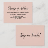 Elegante, minimale verandering van adres Blush Pin Informatiekaartje (Voorkant / Achterkant)