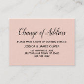 Elegante, minimale verandering van adres Blush Pin Informatiekaartje (Voorkant)