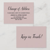 Elegante, minimale verandering van adres Dusty Roo Informatiekaartje (Voorkant / Achterkant)