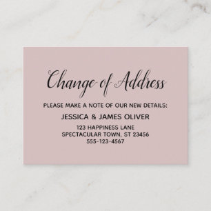 Elegante, minimale verandering van adres Dusty Roo Informatiekaartje