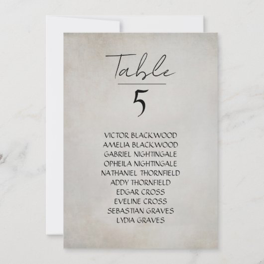 Elegante minimale verontruste hangende zitkaart notitiekaartje (Achterkant)