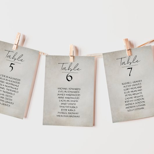 Elegante minimale verontruste hangende zitkaart notitiekaartje