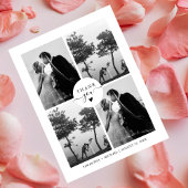 Elegante minimale vier foto bruiloft dank u briefkaart