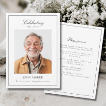 Elegante Minimale Viering van het Leven Funeral Fo