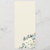 Elegante Minimale Vintage Crème Bloemige Bruiloft Menu (Achterkant)