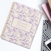 Elegante minimale Violet Bladeren Patroon Wervelsc Planner