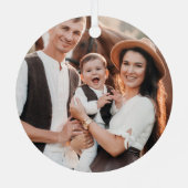 Elegante minimale vrolijke kerst fotocollage metalen ornament (Achterkant)