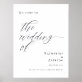 Elegante minimale Welkom op onze bruiloft Poster (Voorkant)