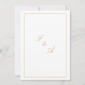 Elegante minimale witgouden moslim bruiloft kaart (Achterkant)