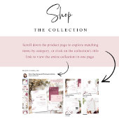 Elegante minimale witte en bordeaux bruiloft detai informatiekaartje