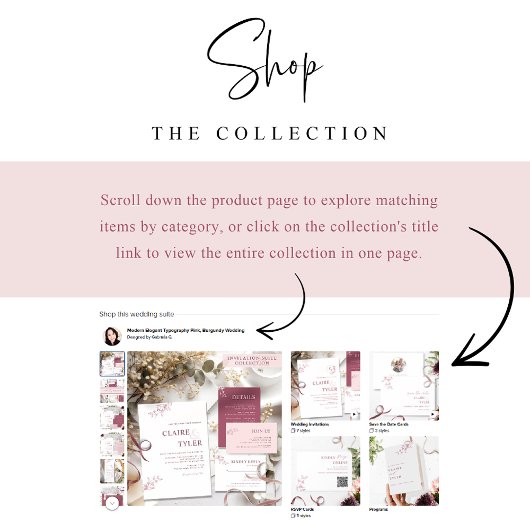 Elegante minimale witte en bordeaux bruiloft detai informatiekaartje