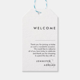 Elegante Minimale Witte Moderne Trouwcadeaukaartje Cadeaulabel