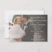 Elegante minimale witte typografie trouwfoto kaart (Voorkant)