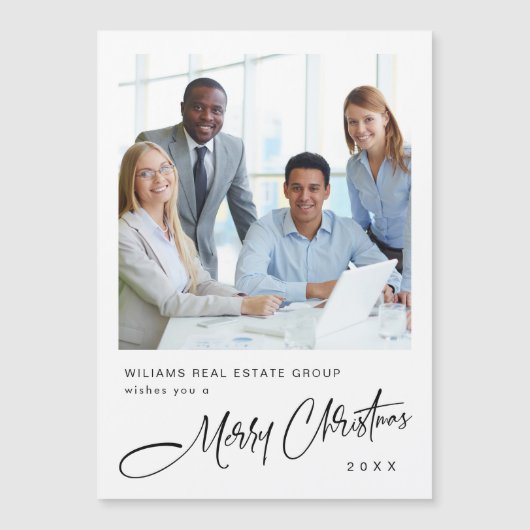 Elegante minimale zakelijke kerst magnetische Kaar (Voorkant)