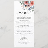 Elegante, minimale zalige bloemenbruiloft menu (Voorkant)