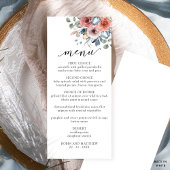 Elegante, minimale zalige bloemenbruiloft menu