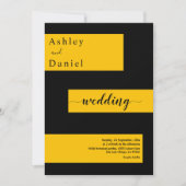 Elegante minimale zwart en goud moderne chique bru kaart (Voorkant)