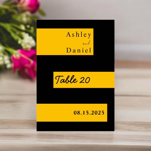 Elegante minimale zwart en goud moderne chique bru kaart