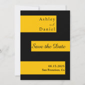 Elegante minimale zwart en goud moderne chique bru save the date (Voorkant)