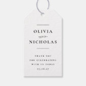 Elegante minimale zwart-wit bruiloft cadeaulabel (Voorkant)