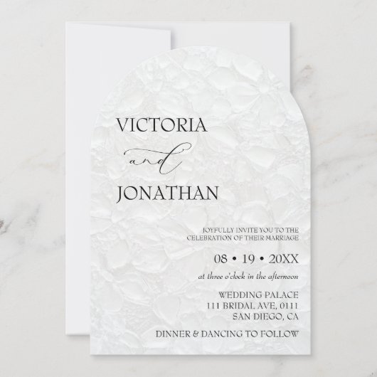 Elegante minimale zwart-wit bruiloft kaart (Voorkant)