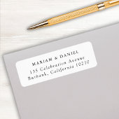 Elegante minimale zwart wit bruiloft retour adres etiket