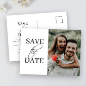 Elegante minimale zwart wit bruiloft Save the date Aankondigingskaart