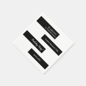 Elegante minimale zwart-wit chique 50e verjaardag servet (Hoek)