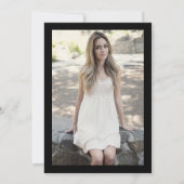 Elegante minimale zwart wit foto zoet 16 kaart (Achterkant)