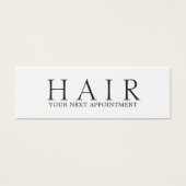 Elegante minimale zwart wit haar afspraak mini visitekaartjes (Voorkant)