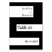 Elegante minimale zwart-wit moderne bruiloft kaart (Voorkant)