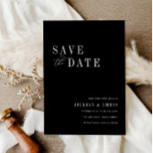 Elegante minimale zwarte bruiloft Bewaar de datumk Kaart