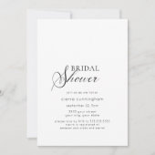 Elegante Minimale Zwarte en Witte Bruidsborrel Kaart (Voorkant)