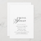 Elegante Minimale Zwarte en Witte Bruidsborrel Kaart (Voorkant / Achterkant)