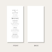 Elegante Minimale Zwarte En Witte Bruiloft Menu