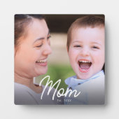 Elegante minimale zwarte scriptfoto 'Moeder Opgeri Fotoplaat (Voorkant)