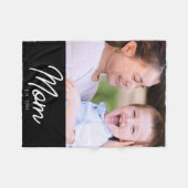 Elegante minimale zwarte scriptfoto van mama fleece deken (Voorkant (Horizontaal))
