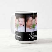 Elegante minimale zwarte scriptfoto voor Moeder Koffiemok (Voorkant links)