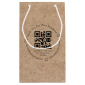 Elegante minimalis dank u zaken QR code Kraft Klein Cadeauzakje (Achterkant)