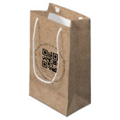 Elegante minimalis dank u zaken QR code Kraft Klein Cadeauzakje (Voorkant Gekanteld)