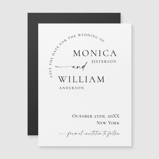 Elegante minimalist Bewaar de datum magnetische Ka (Voorkant / Achterkant)