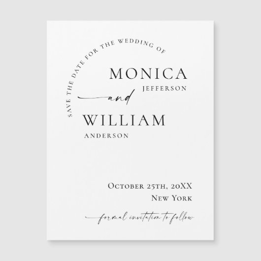 Elegante minimalist Bewaar de datum magnetische Ka (Voorkant)