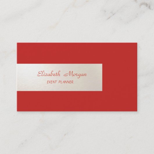 Elegante Minimalist,Gestreept,Rood Visitekaartje (Voorkant)