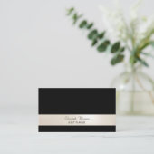 Elegante Minimalist,Gestreept,Zwart Visitekaartje (Staand voorkant)