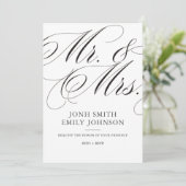 Elegante Minimalist Heer & Mevrouw Kaart (Staand voorkant)
