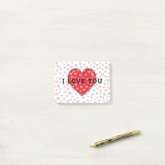 Elegante Minimalist 'I love you' ontwerp Post-it® Notes (Op bureau)