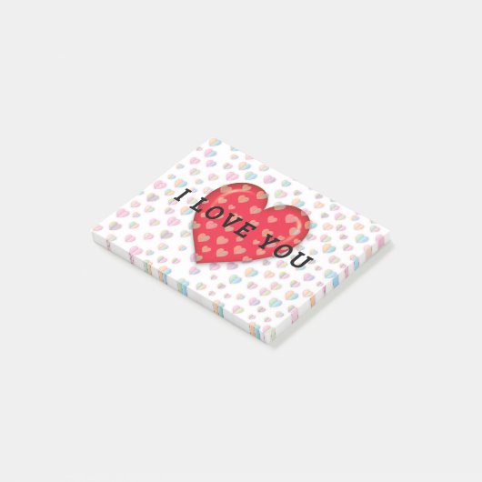 Elegante Minimalist ik hou van ontwerp Post-it® Notes (Schuin)