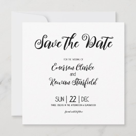 Elegante Minimalist met aanpasbare achtergrond fot Save The Date (Voorkant)