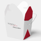 Elegante minimalist met rode accenten bruiloft bedankdoosjes (Geopend)